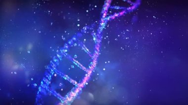Çöken bir DNA ipliğinin animasyonu, yakın plan..