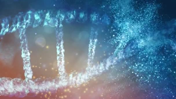 DNA iplikçiklerinin bir kısmının yok edilmesine yakın çekim. — Stok video