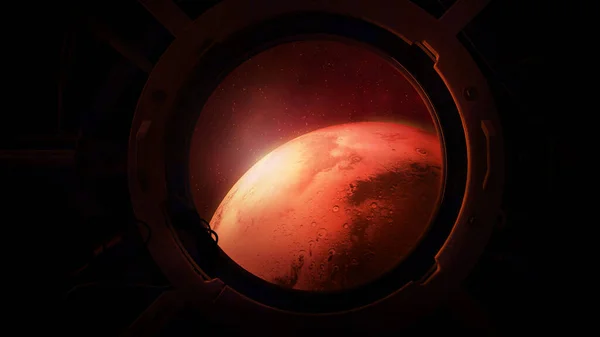 Vedere de pe Marte dintr-o navă spațială . — Fotografie, imagine de stoc