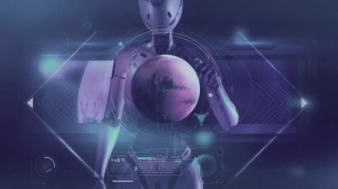 Bir uzaylı Mars 'taki verileri inceliyor..