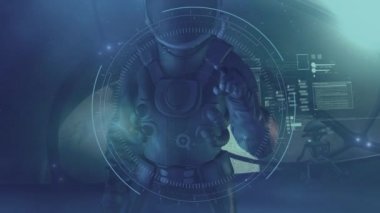 Astronot Mars 'tan gelen verileri analiz eder, 3D oluşturur.