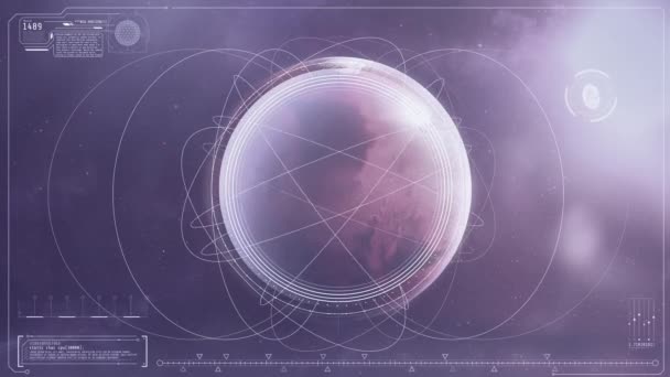 Infografische gegevens over de achtergrond van de planeet Mars. — Stockvideo