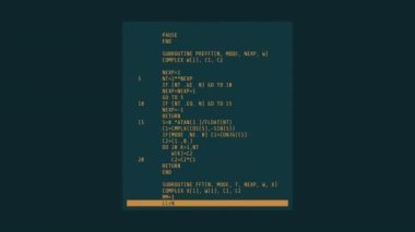 Soyut kodlu dikdörtgen hareketli blok.