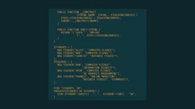 Soyut kodun büyük kare canlandırılmış bloğu.
