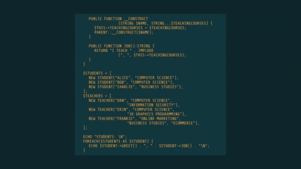 Bloque animado cuadrado grande de código abstracto. — Vídeos de Stock