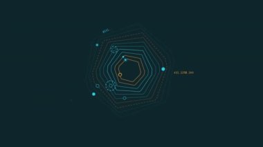 Eş merkezli ince çizgi HUD ögesinin döngülü animasyonu.