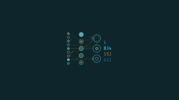 Looped animation of a composition of circles and dots HUD element. — Stock Video