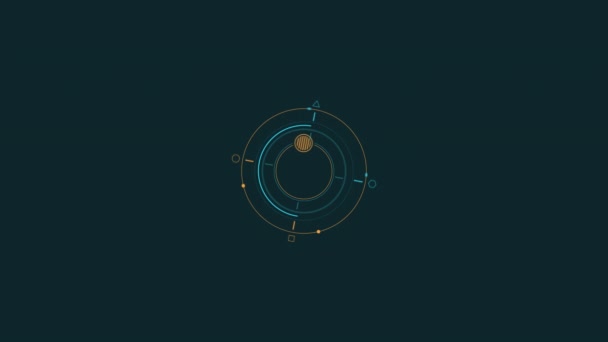 Animación en bucle de un elemento HUD de forma circular. — Vídeo de stock