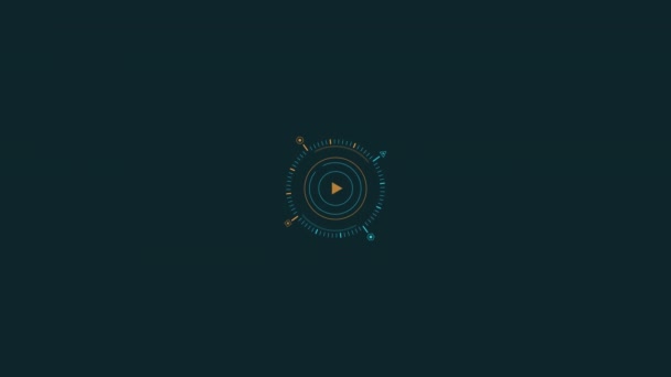 Loopanimatie van een meetcirkel HUD-element. — Stockvideo