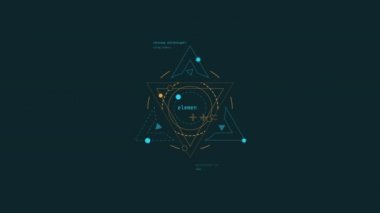 Üçgenlerin HUD ögesinin bir bileşiminin döngüye sokulmuş animasyonu.