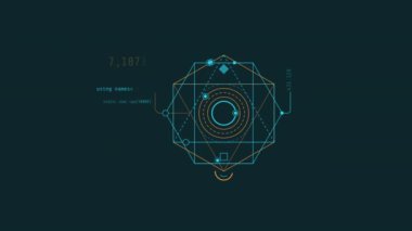 Çokgen HUD elementinde dairelerin döngüye sokulmuş animasyonu.