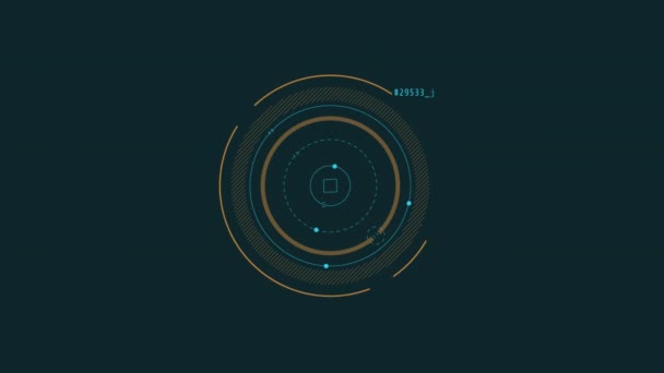 Looped animation of round shapes HUD element. — Stock Video