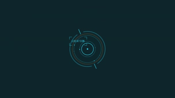 Looped animation of a circular location indicator HUD element. — Stock Video