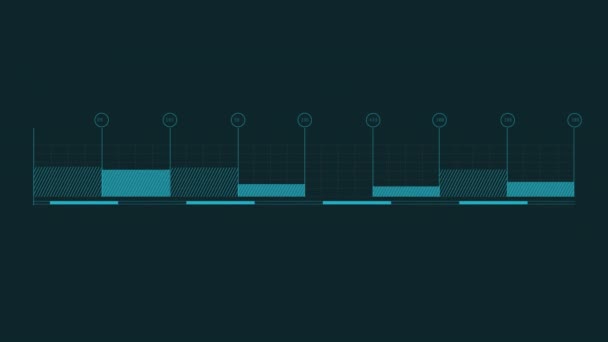 Animation d'un spectre audio composé de colonnes. — Video