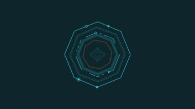 Çokgenlerden oluşan animasyon HUD bilgi ögesi.