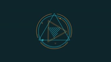 Üçgenleri ve daireleri olan animasyon HUD bilgi ögesi.