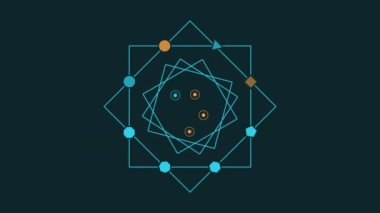 Canlandırılmış HUD bilgi ögesi geometrik şekiller bileşimi.