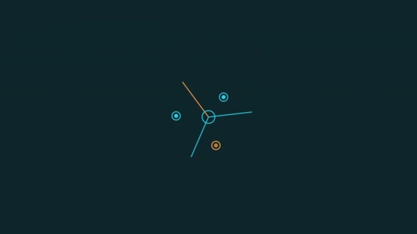 Elemento infográfico HUD animado compuesto de líneas y círculos. — Vídeo de stock