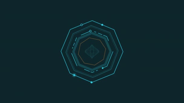Elemento infográfico HUD animado composto por polígonos. — Vídeo de Stock