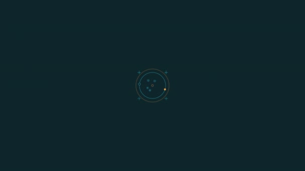 Animated HUD infographic element with circles and crosses. — Stock Video