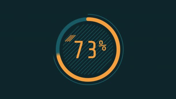 Animated HUD infographic element radial slider with a numeral — Stock Video