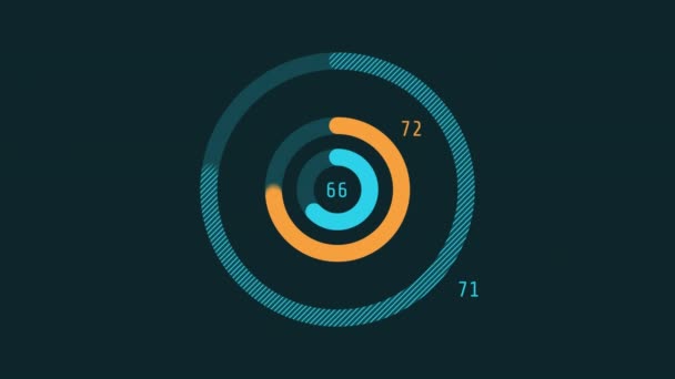 Animated HUD infographic element group of circular sliders. — Stock Video