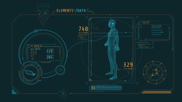 Streszczenie plakatu animowanego z danymi z eksploracji człowieka. — Wideo stockowe