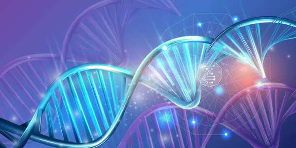 Φωτεινά νήματα διπλής έλικας από αφηρημένο DNA. — Διανυσματικό Αρχείο