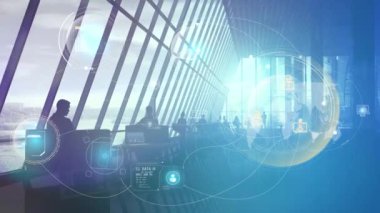 Kurumsal arkaplan - ağ ve iletişim, 3B oluşturma.