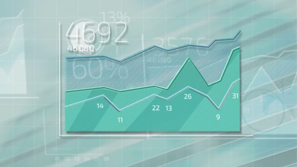 Düz animasyonlu simgeler iş Infographics. — Stok video