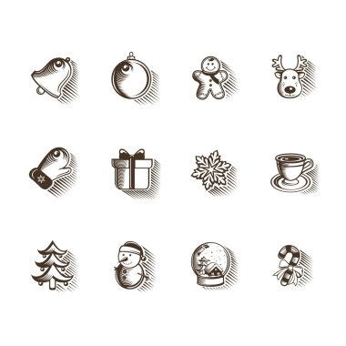 Vintage Noel ve yeni yıl simgeler