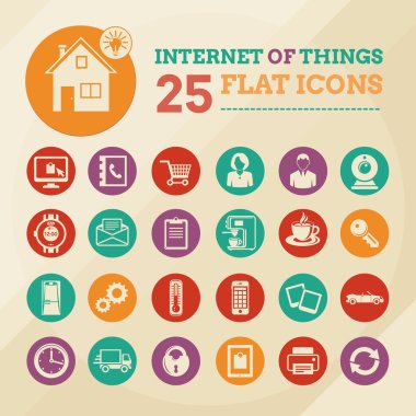 Akıllı ev ve internet şeyler Icon set