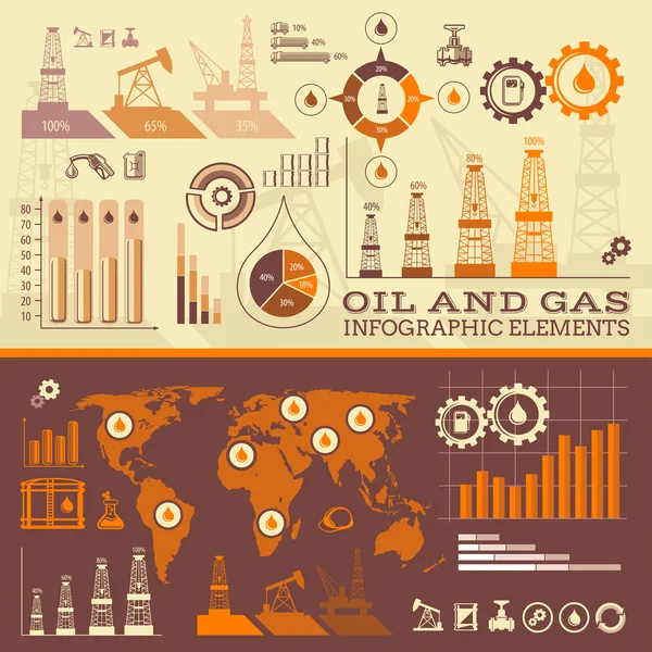 Инфографика нефти и газа — стоковый вектор