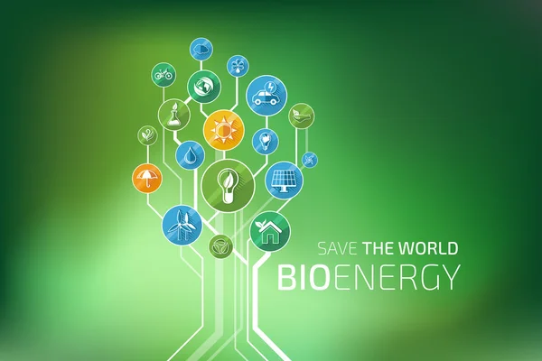 Ecologie Infografică. Bio Energy — Vector de stoc