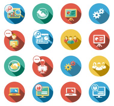 İş ve başlangıç düz Icons Set