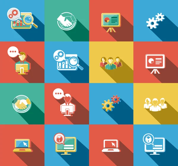 İş ve başlangıç düz Icons Set