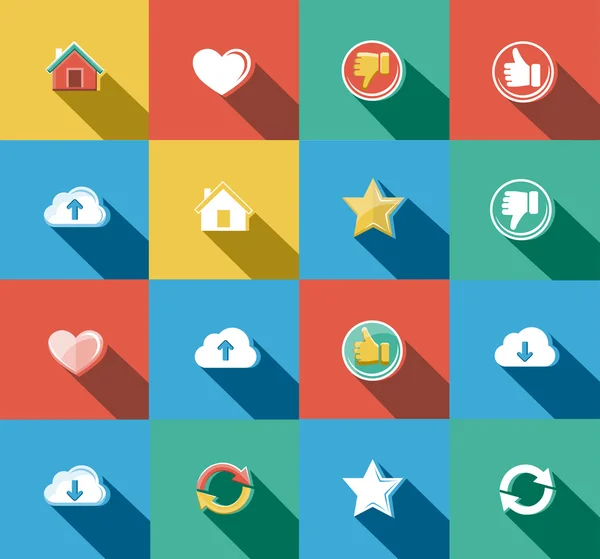 Internet und Web Flat Icons eingestellt — Stockvektor