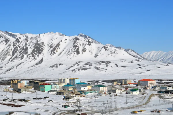 El pueblo en las montañas de Chukotka — Foto de Stock