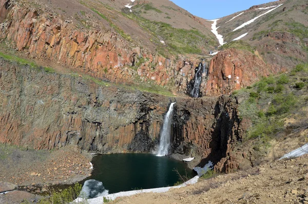 Waterfall near the town of Norilsk — Stock Photo, Image