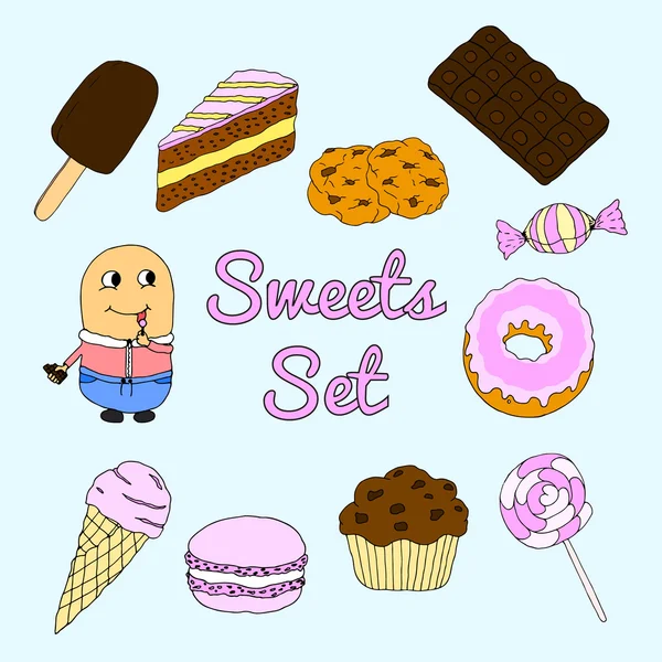 Hand drawn sweets — Stock Vector