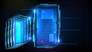 Soyut teknoloji fütüristik arayüz hud kişisel grup profili bilim kurgu kavramı.