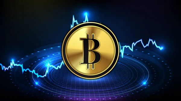 Bitcoin Dijital Kripto Para Birimi Piyasa Grafiğinin Soyut Gelecek Teknolojisi — Stok Vektör