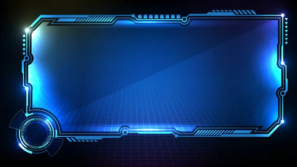 Mavi parlayan teknoloji bilim kurgu çerçevesi Hud ui 'nin soyut geleceksel arkaplanı