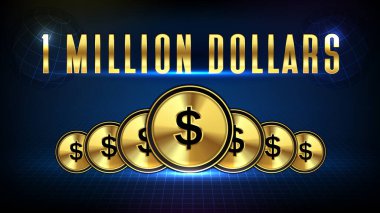 Borsanın soyut arkaplanı 1 milyon dolar ve altın para