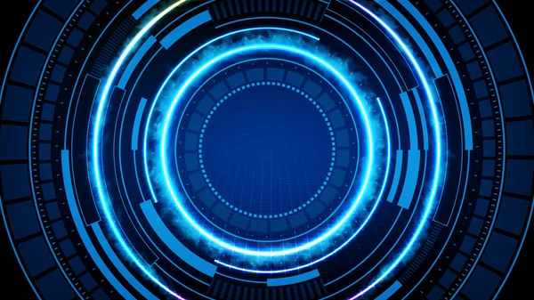 Abstrakter Hintergrund Der Blauen Futuristischen Technologie Hud Display Interface Und — Stockvektor