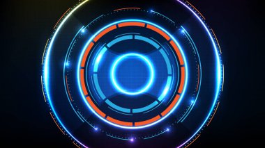 Mavi fütürist teknoloji hud ekran arayüzünün soyut arkaplanı