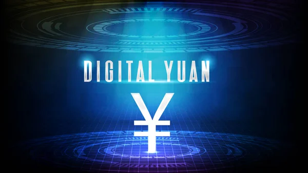 Abstracte Achtergrond Van Futuristische Technologie China Yuan Digitale Valuta Met — Stockvector