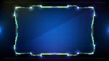 Mavi parlayan teknoloji bilim kurgu çerçevesi Hud ui 'nin soyut geleceksel arkaplanı