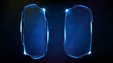 Mavi parlayan teknoloji bilim kurgu çerçevesi Hud ui 'nin soyut geleceksel arkaplanı