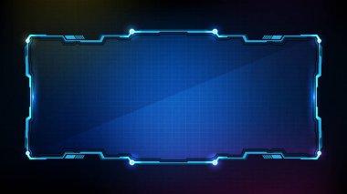Mavi parlayan teknoloji bilim kurgu çerçevesi Hud ui 'nin soyut geleceksel arkaplanı